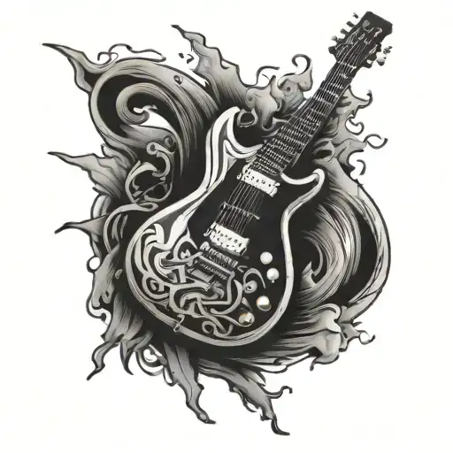 electric guitar tattoo design idea