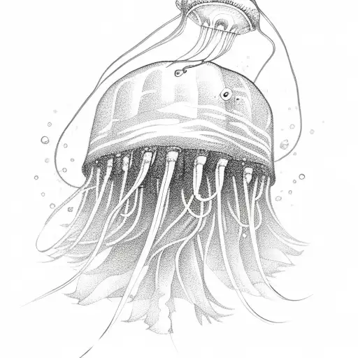 a jellyfish snowboarding tattoo design idea