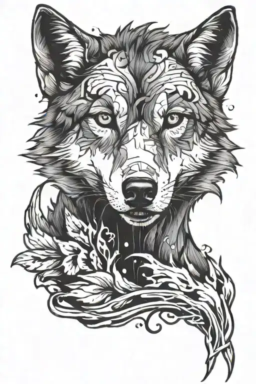 A wounded wolf but continuing the path tattoo design idea
