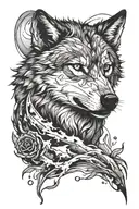 A wounded wolf but continuing the path tattoo design idea