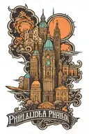 philadelphia skyline tattoo design idea