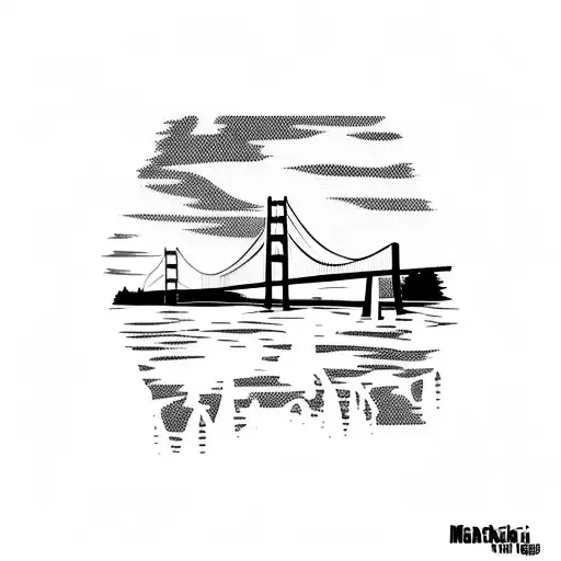 Mackinac bridge Michigan  tattoo design idea