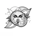 Sun and Moon tattoo design idea
