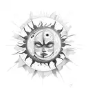 Sun and Moon tattoo design idea