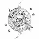 Sun and Moon tattoo design idea