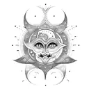 Sun and Moon tattoo design idea