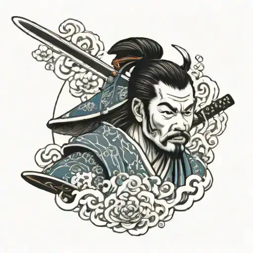 yasuke samurai warrior holding tattoo design idea