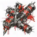 tig welding torch surrounded tattoo design idea