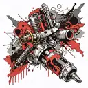 tig welding torch surrounded tattoo design idea