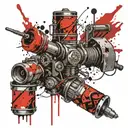 tig welding torch surrounded tattoo design idea