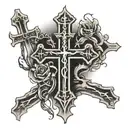 3 crosses with saved sinner tattoo design idea