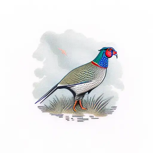 pheasant hunting with shotgun  tattoo design idea