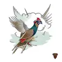 pheasant hunting with shotgun  tattoo design idea