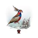 pheasant hunting with shotgun  tattoo design idea