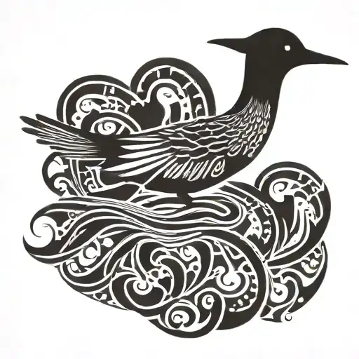 loon bird tattoo design idea