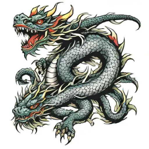 naga dragon tattoo design idea