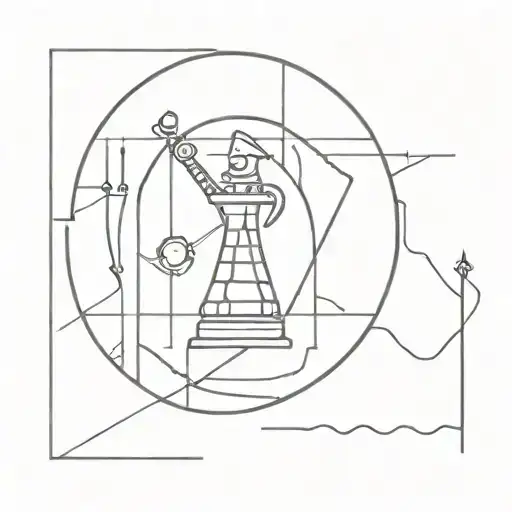 knight piece of chess  and golden ratio  tattoo design idea