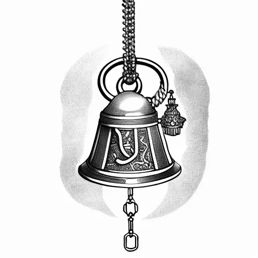 Church bell and a chain among  tattoo design idea