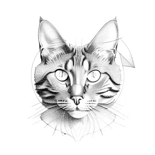 bohemian dog and siames cat tattoo design idea