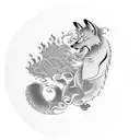 ninetailed fox tattoo design idea