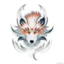 ninetailed fox tattoo design idea