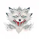 ninetailed fox tattoo design idea