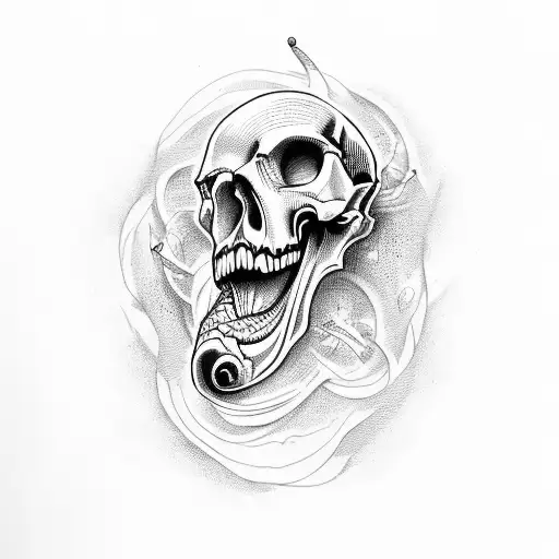 skull cobra tattoo design idea