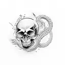 skull cobra tattoo design idea