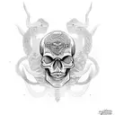 skull cobra tattoo design idea