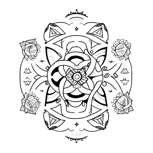 Create a tattoo that combines the love for Kendama and astronomy tattoo design idea