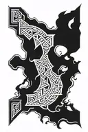 War viking runes tattoo design idea