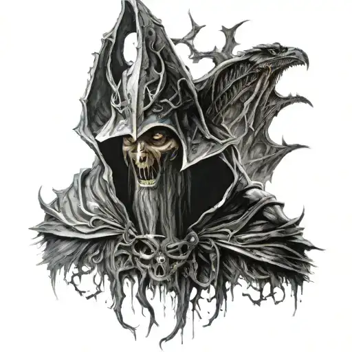 #Nazgul #WitchKing #Wraith #FellBeast #NazgulRider #MiddleEarth #LOTR #LordoftheRings #FantasyArt #DarkRider #Ringwraith tattoo design idea