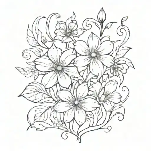 flowers growing tattoo design idea