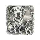 dogs, mother and daughter tattoo design idea
