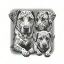 dogs, mother and daughter tattoo design idea