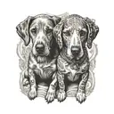 dogs, mother and daughter tattoo design idea