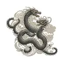 Dragon,Japanese dragon ,Ryu (Japanese word for dragon),Scales ,Serpent,Fire ,Water ,Clouds 	 tattoo design idea