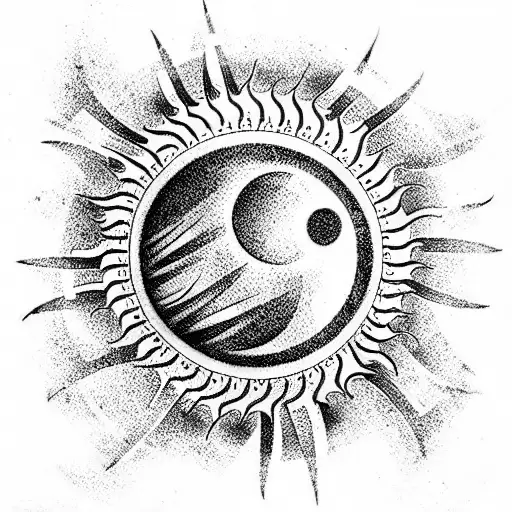 solar eclipse tattoo design idea