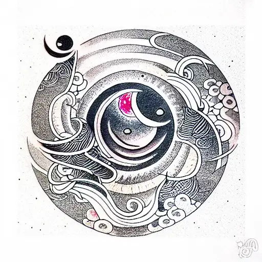 solar eclipse tattoo design idea