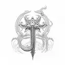 Leviathan cross tattoo design idea