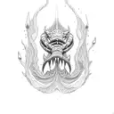 Leviathan cross tattoo design idea