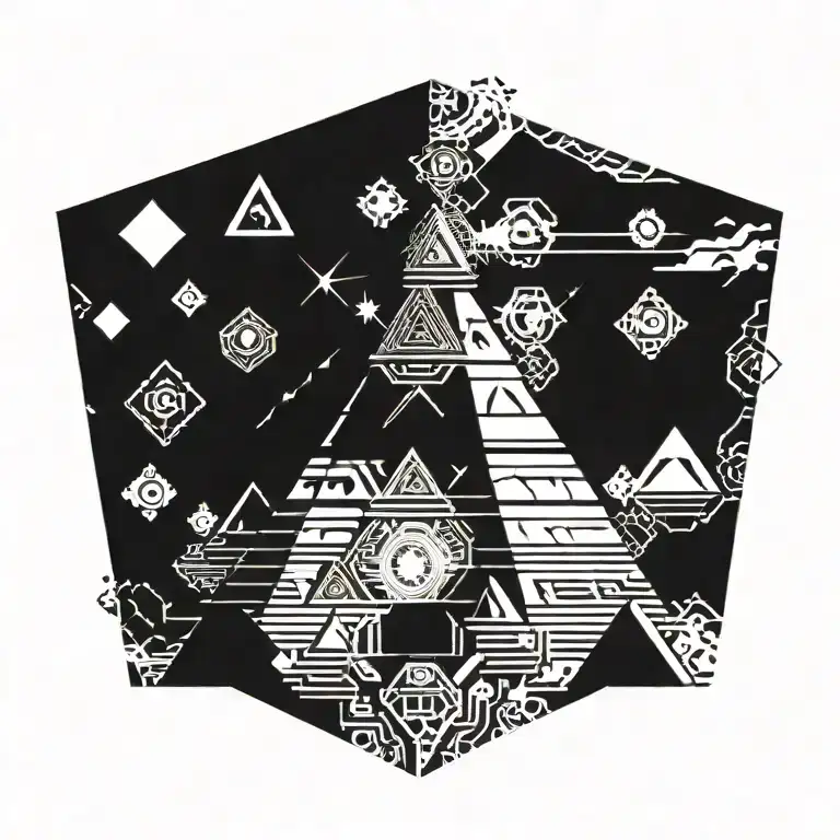 Aztec pyramid tattoo design idea