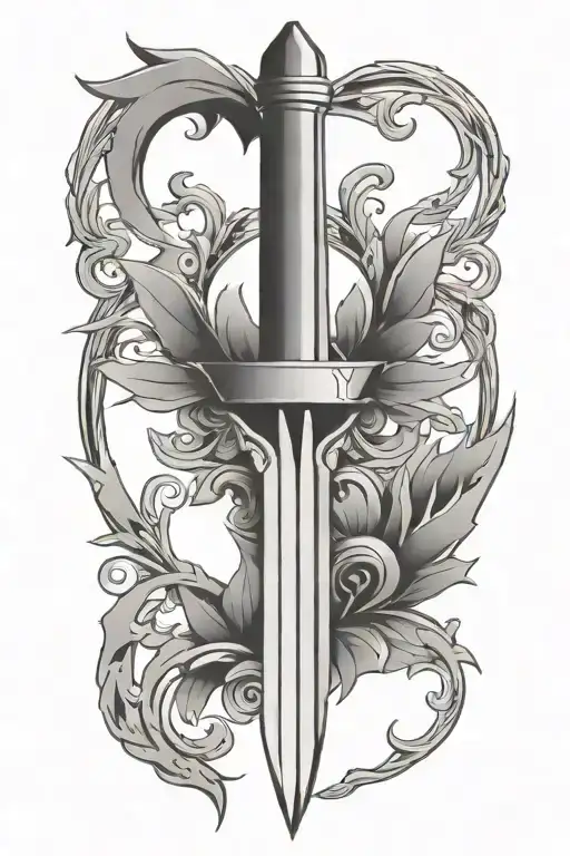 simple  dagger tattoo tattoo design idea
