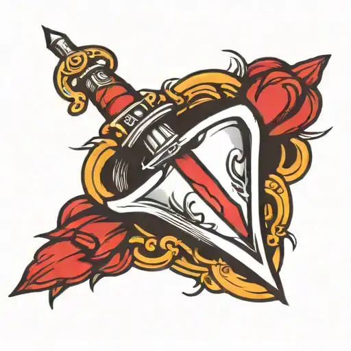 dagger with heart  tattoo design idea