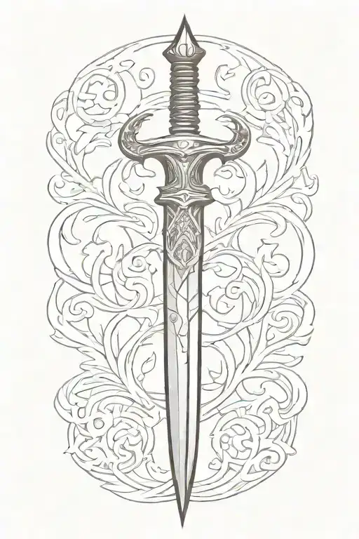 simple  dagger tattoo tattoo design idea