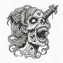 Zombie whore tattoo design idea