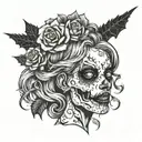 Zombie whore tattoo design idea