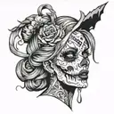 Zombie whore tattoo design idea
