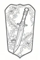 simple  dagger tattoo tattoo design idea