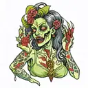 Zombie whore tattoo design idea